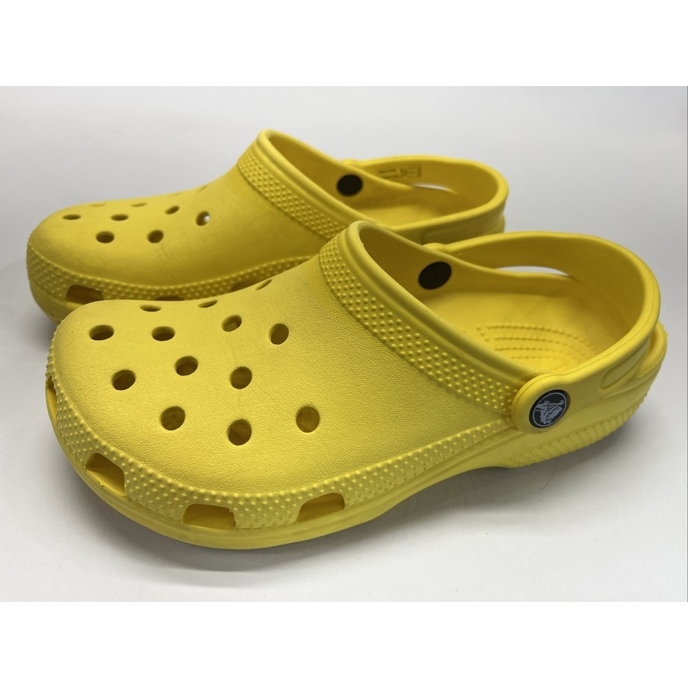 Crocs Unisex Classic Yellow Clogs - Size US M6 W8 Preowned